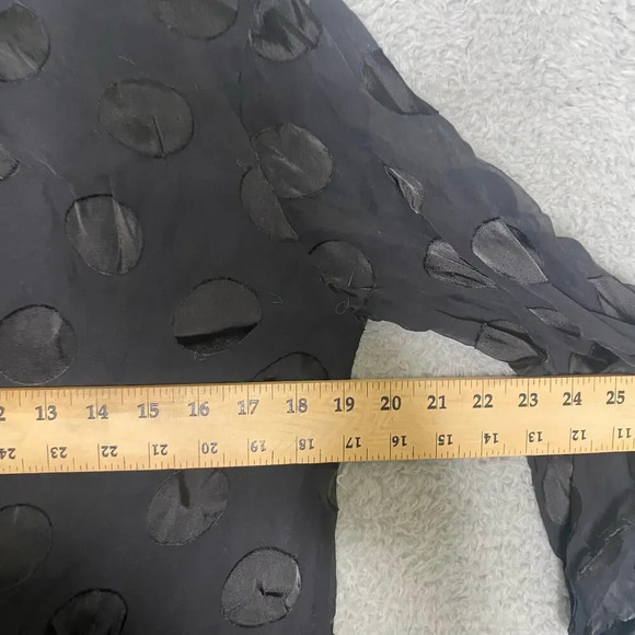 Boden womens black polka dot long sleeve blouse career contemporary keyhole 10L - Picture 8 of 10